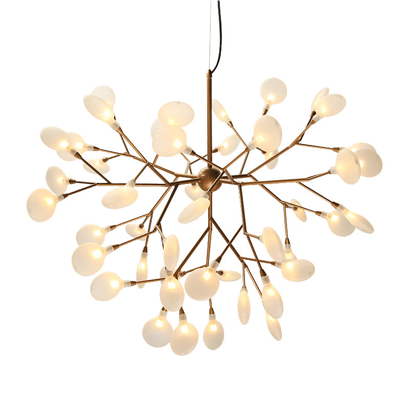 Modern Chandelier Plant Shape LED Frosted Color Capping