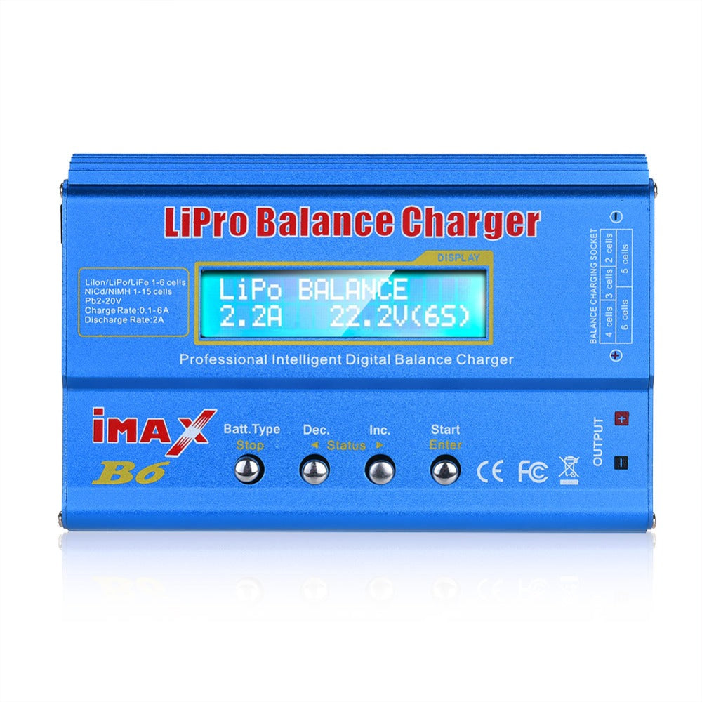 Wal front Battery Balance Charger B6 80W LiPo Battery Balance Battery Balance Charger/Discharger iMAX B6 RC Lipo NiMh 80W Digital LCD Battery Balance Charger for LLiPo NiMH RC Battery