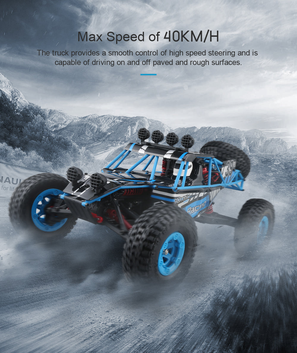 Max Speed of 40KM/H The truck provides a smooth control of high speed steering and is capable of driving on and off paved and rough surfaces.
