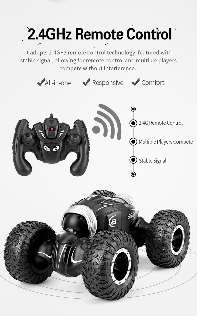 2.4GHz Remote Control It adopts 2.4GHz remote control technology, featured with stable signal, allowing for remote control and multiple players compete without interference.
