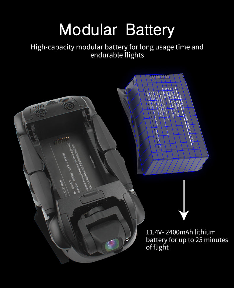 Modular	Battery ,High-capacity modular battery for long usage time and endurable fights