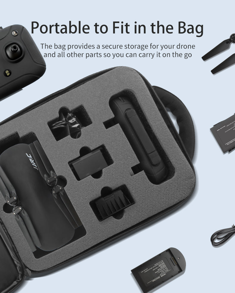 Portable to Fit in the Bag,The bag provides a secure storage for your drone and all other parts so you can carry it on the go