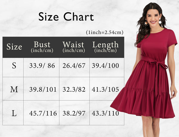Size Chart Casual Dress Short Summer Dress T-shirt Dress Loose Style | Gardenwed