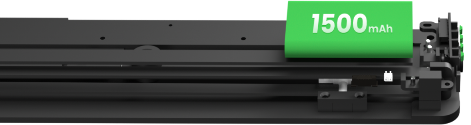 1500mAh battery supports up to 12hs continuous sliding