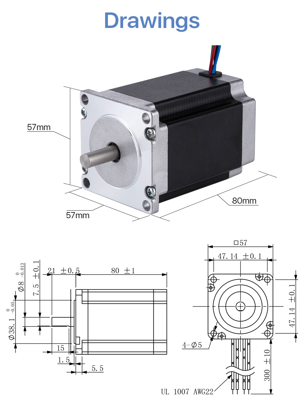 Nema23 Stepper Motor for CO2 Laser Cutter and Engraver