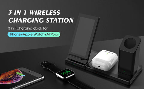 
wireless charger for iphone x and apple watch and airpods