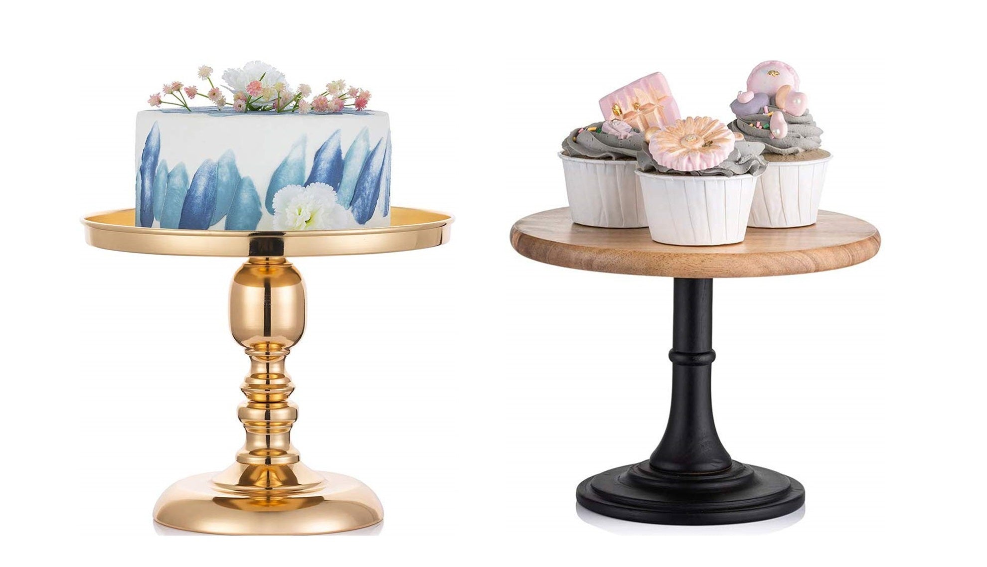 Metallic stand looks Gorgeous while its wooden counterpart is classic and unadorned 