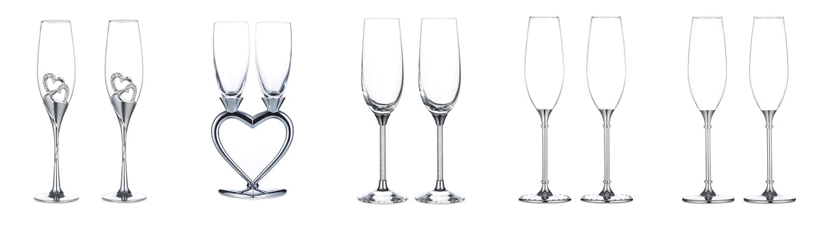 Metal Stemmed Champagne Flutes