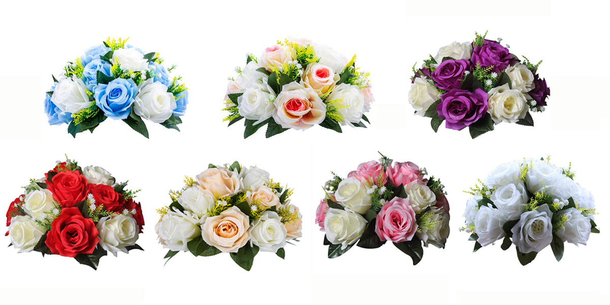 Silk Flowers, fit well for our metal vase