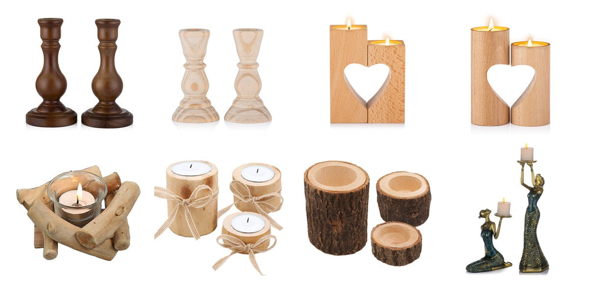 Wooden candle holders