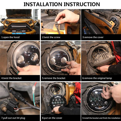 RGB Bluetooth Led Headlights Jeep