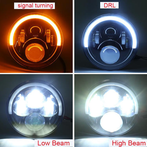 7 Inch DRL Angel Eye Jeep Headlight