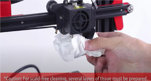 Clean the nozzle with tissues