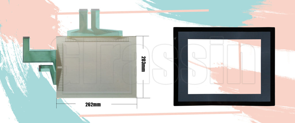 Touch Screen and Protective Flim for Omron HMI NS12-TV00-V1/V2 Replacement