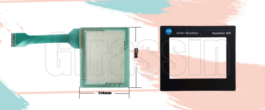 Touch Screen and Overlay for Allen Bradely 2711-T6C HMI PanelView 600 Replacement