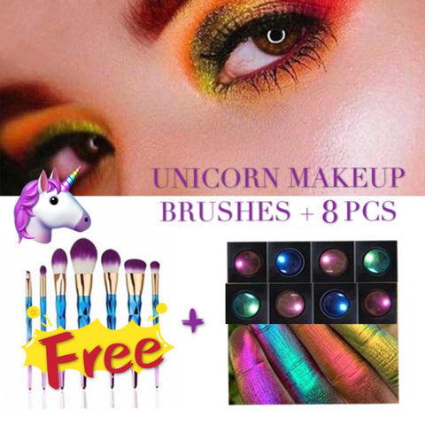 Buy 2 Set Get Free Unicorn Make Up Brush Light Changing Glitter