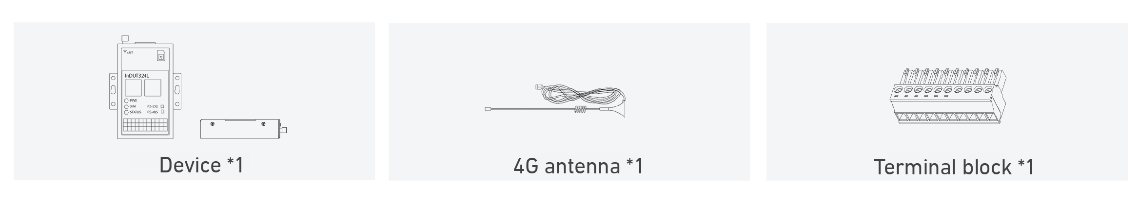 small cellular industrial 4g model with 4g antenna, terminal block