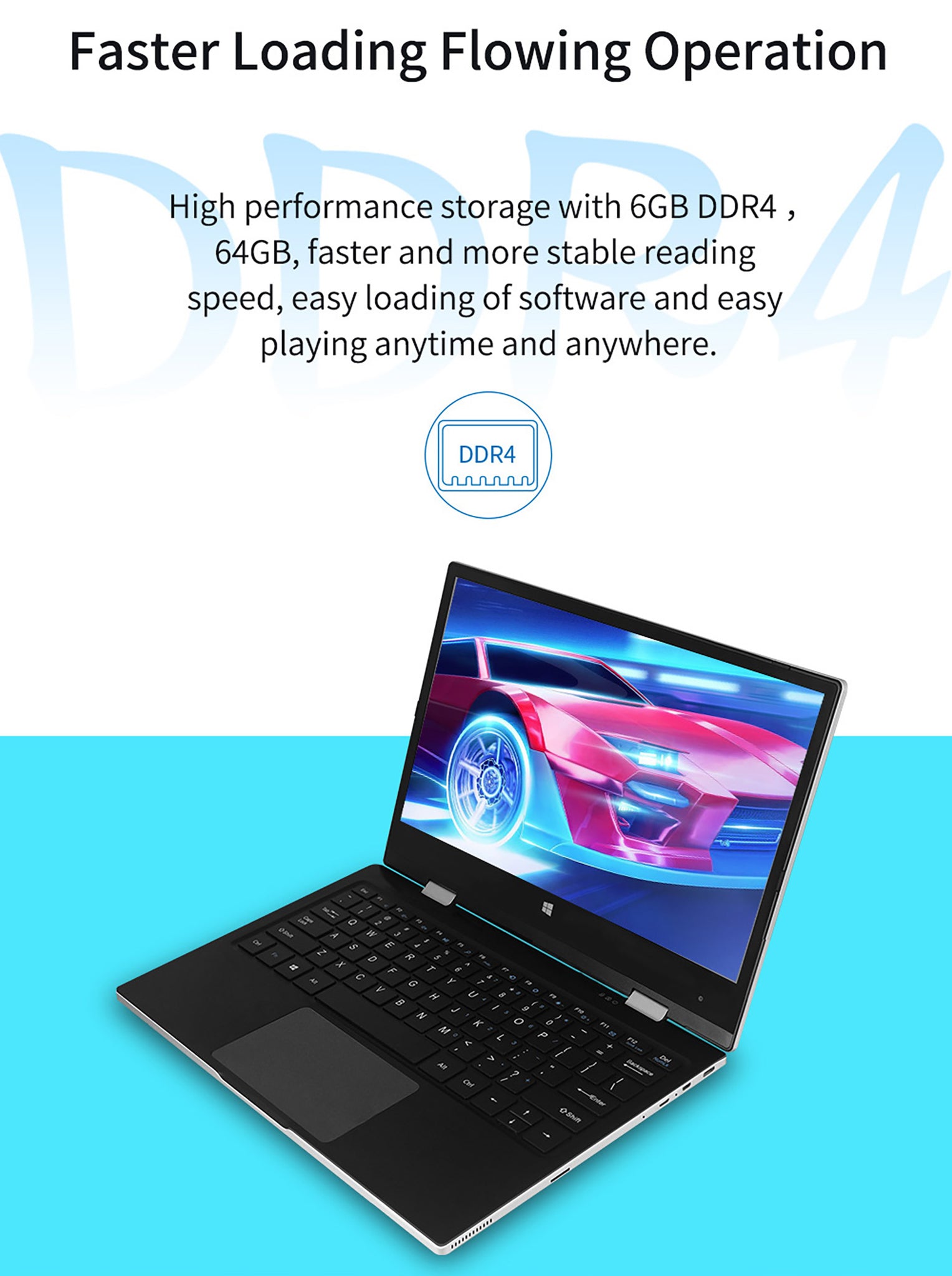 Jumper Tech Laptop EZbook Ordinateur Portable 11.6 FHD Intel Apollo N3450  6Go RAM DDR4 128Go SSD Win 10 Argent