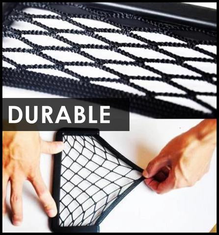 Dimik Mesh Net Cargo Storage Vehicle Organizer has a characteristic to be stretch for making all the items secured in place without destroying them and also to have enough space for all the items.