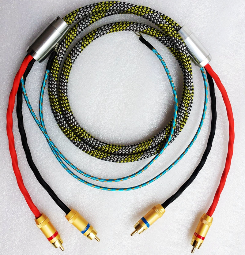 IWISTAO Vinyl Record Player LP Turntable Dedicated Audio Signal Cable With Ground Wire 1.5M