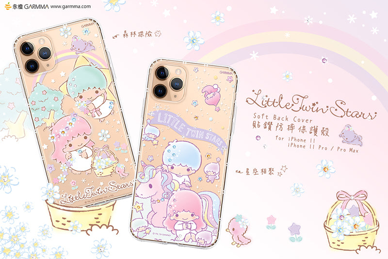 GARMMA Hello Kitty & My Melody & Little Twin Stars Swarovski Crystal Shockproof Soft Back Case Cover