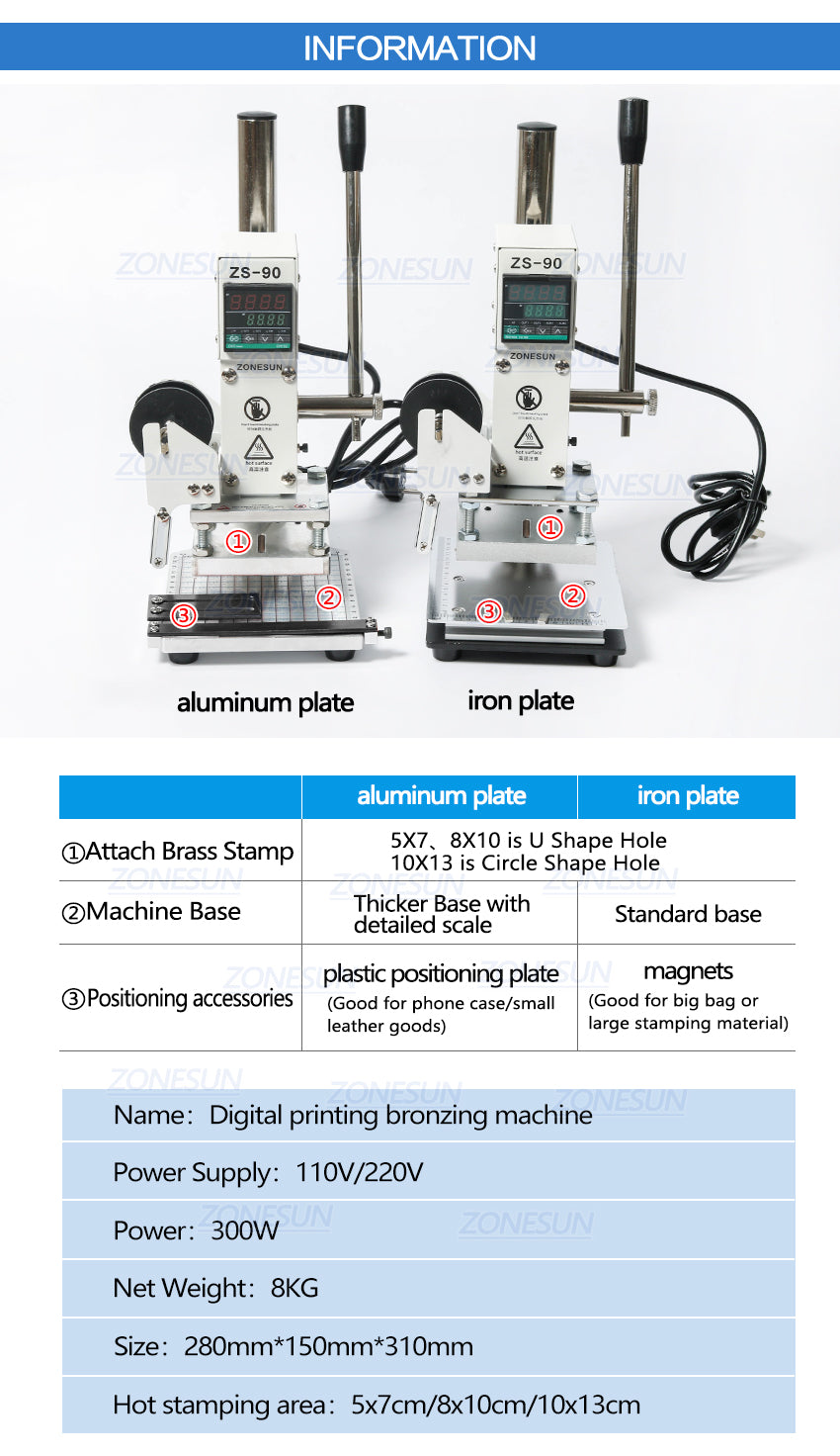 parameter of hot foil stamping machine for PVC