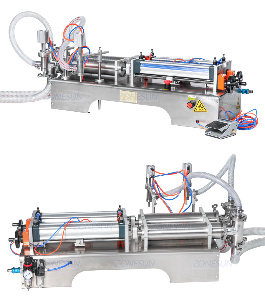 ZONESUN 2 bicos totalmente pneumático máquina de enchimento de líquidos