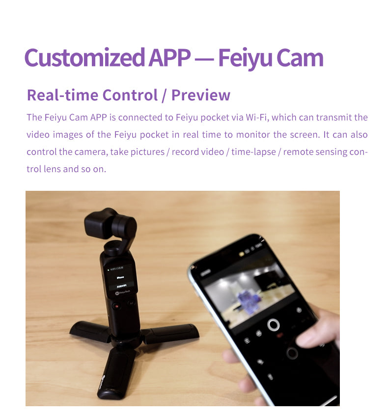 Feiyu Pocket Smart Compact 4K Video Caméra stabilisée