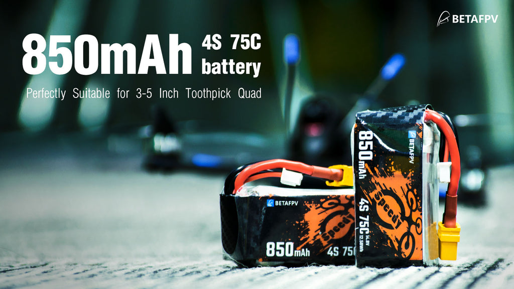 850mAh 3S/4S 75C Lipo Battery (2PCS) – BETAFPV Hobby