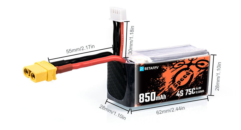 Lipo battery 850mAh 4S 75C - XT30