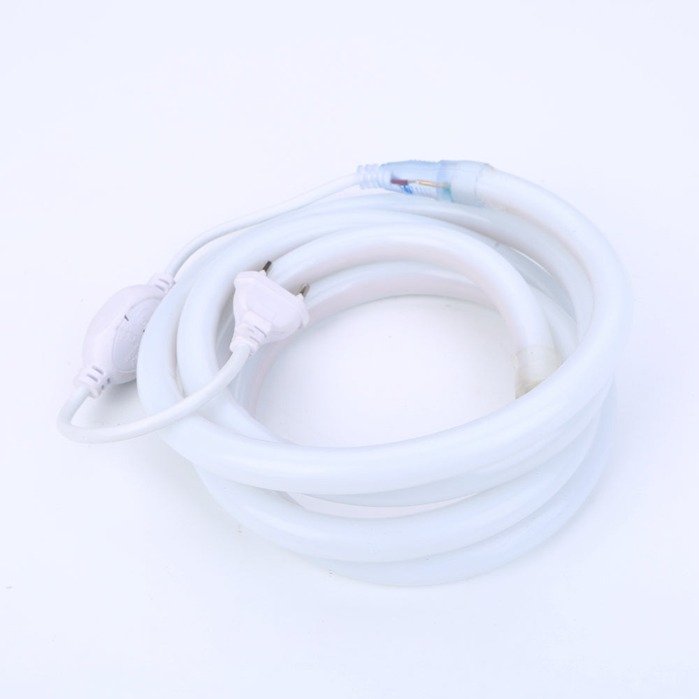 According to the products you buy +++Description+++ Type: Soft LED neon lights Input voltage 220-240 (V) LED Chip Brand: Epistar LED type: SMD 2835 LED quantity: 120leds/m Super brightness Waterproof: IP67 Size: 14mm Diameter Color: blue, red, white, warm white, green, yellow, pink Cuttable Every 100cm (approximately 40 inches)(At Marked Intervals)