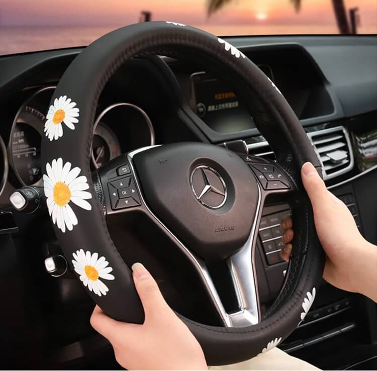 white-daisy-steering-cover-wheel-for-women