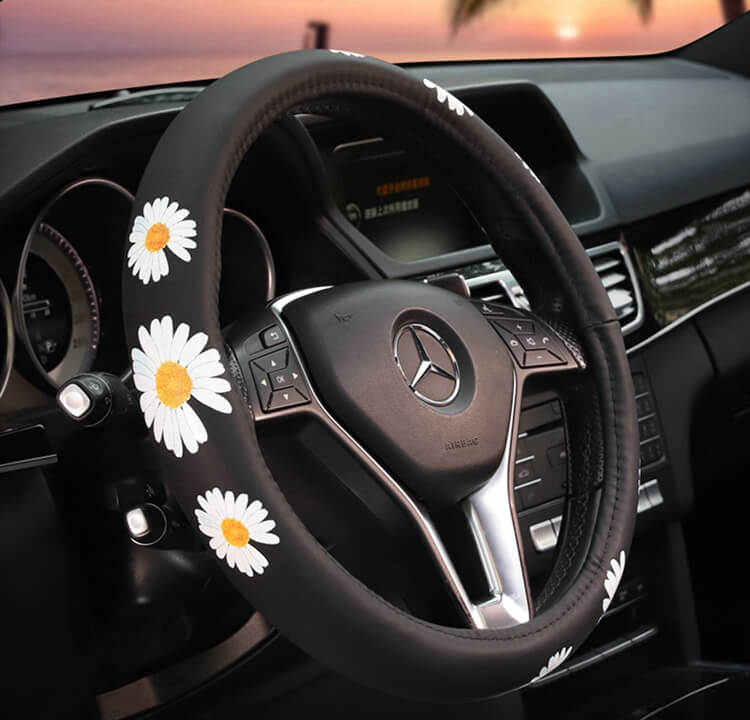 white-daisy-steering-cover-wheel-for-women