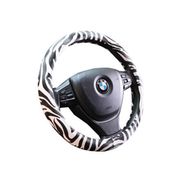 Zebra Print Universal Cute Car Steering Wheel Covers-M79