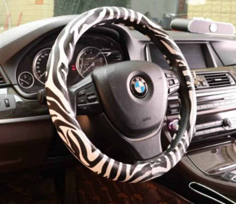 Zebra Print Universal Cute Car Steering Wheel Covers-M79