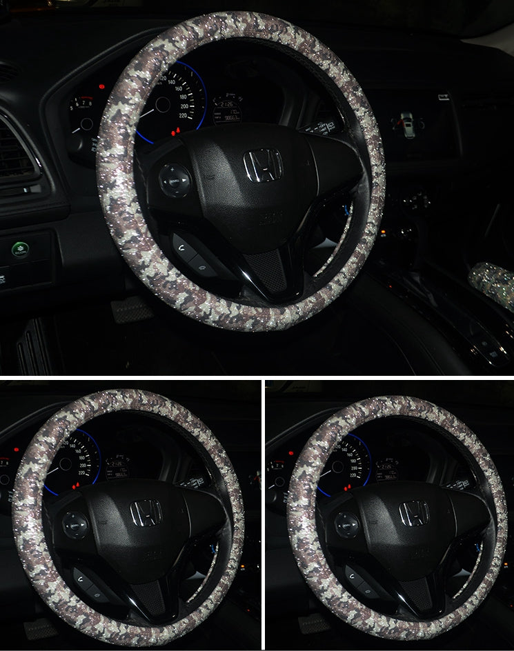 Camouflage Bling Car Steering Wheel Cover-A26