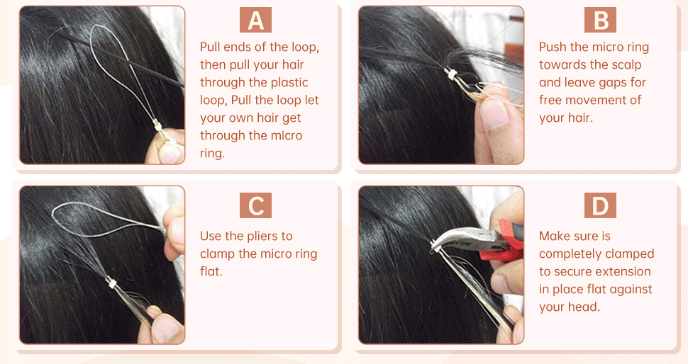 Tragen Sie Micro Loop-Haare auf