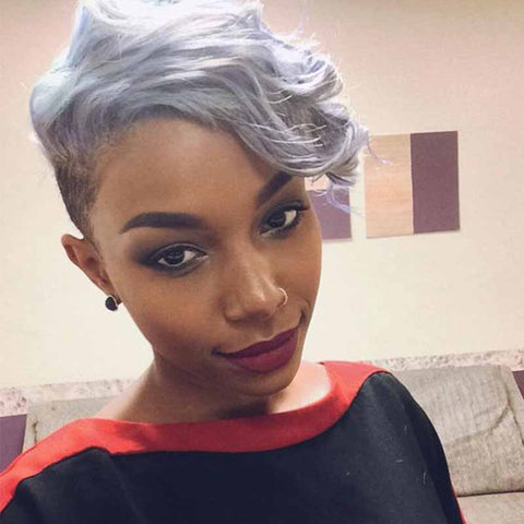 grey wave pixie cut for black women