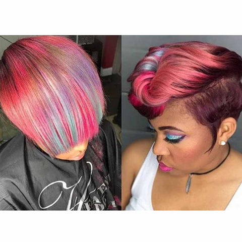 mix color short pixie cut for black women