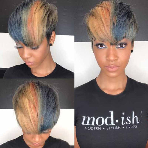 mix color pixie cut for african american