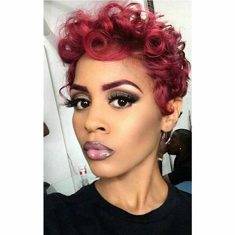 short red curly pixie cut for black women
