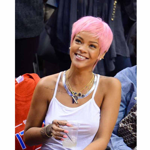 short pink pixie cut for african american