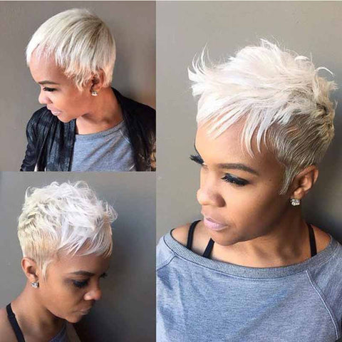 white color pixie cut hairstyles for black women