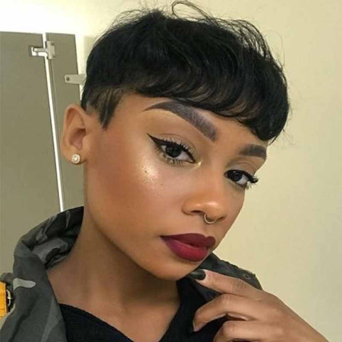 short black pixie cut for african American