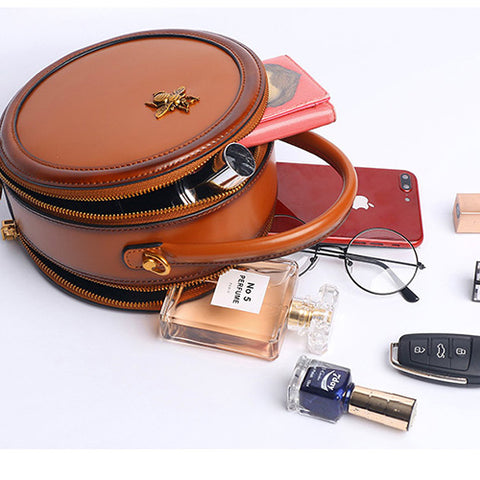 leather circle bag circle leather handbag leather round bag