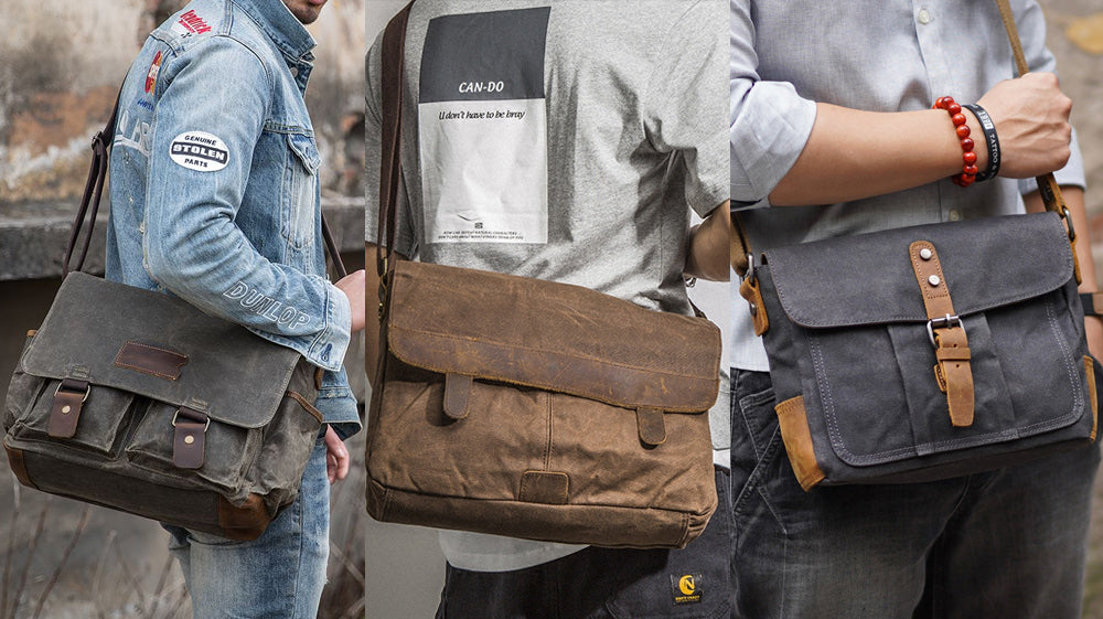 Waxed Canvas Messenger Bags