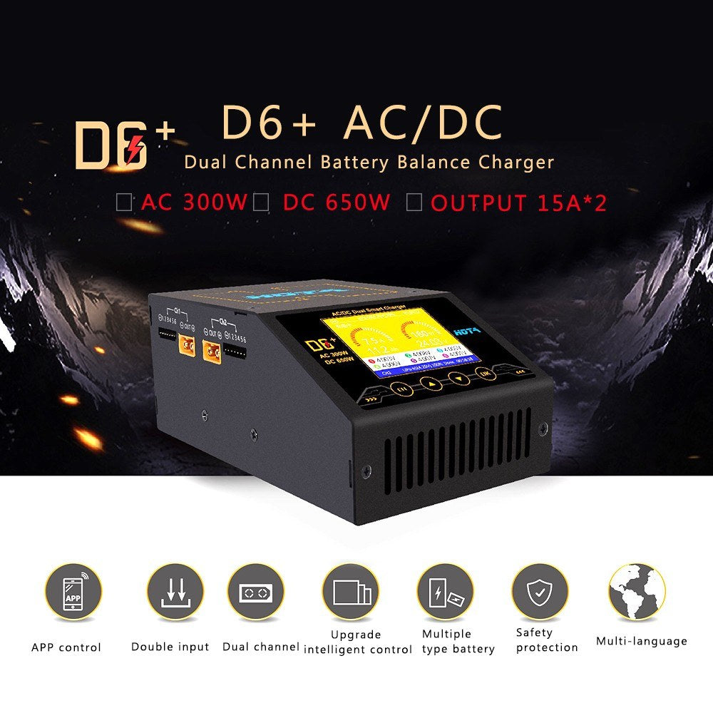 HOTA D6+ AC 300W DC 2X325W 2X15A Dual Channel Smart Battery 